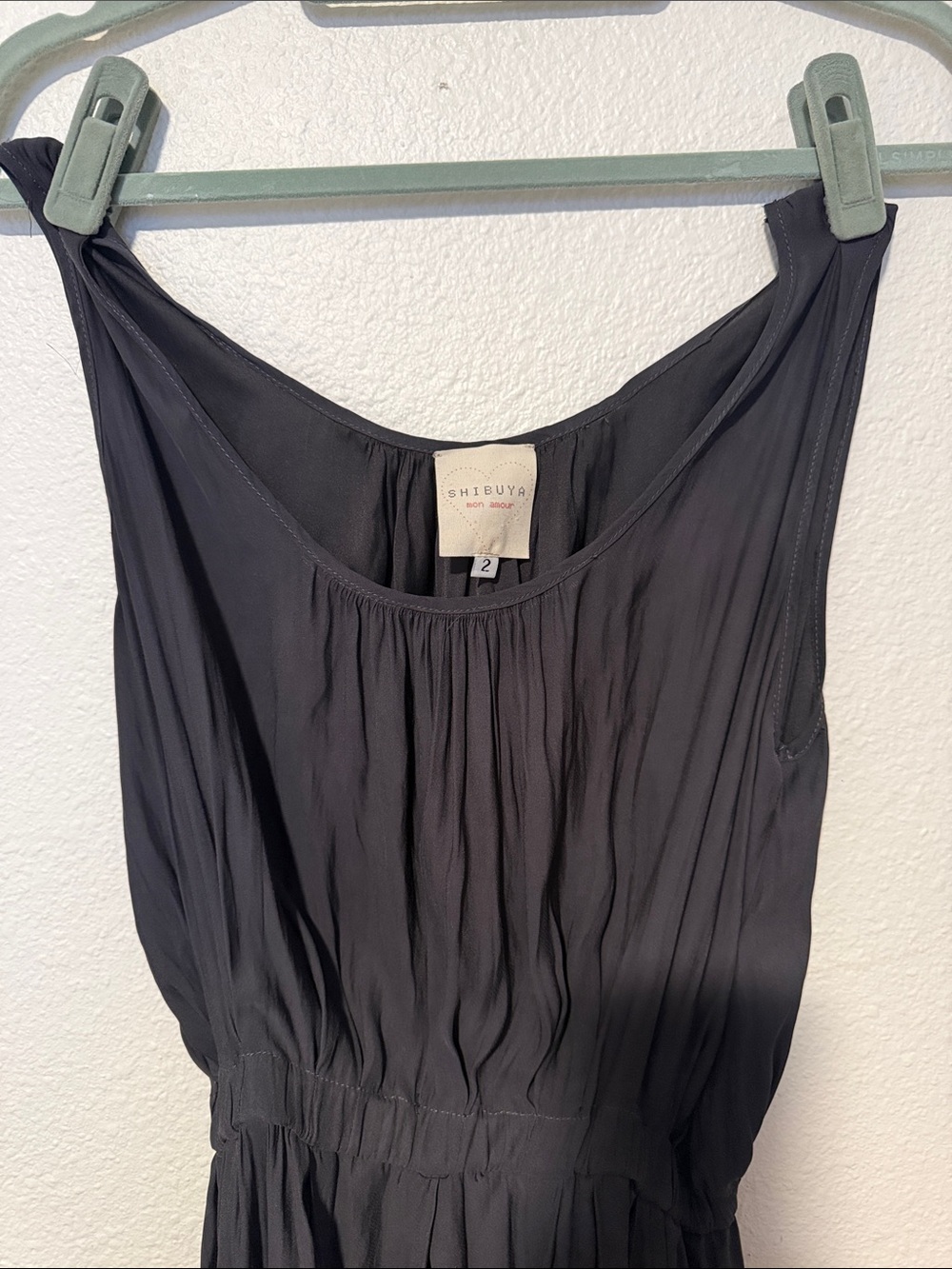 Shibuya mon amour Dark Gray/Black  Pleated Sleeveless Dress Vintage